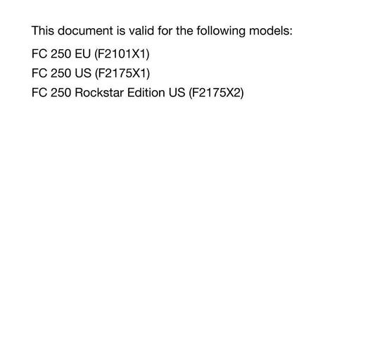 Husqvarna 2024 - FC 250 Rockstar Edition - Service Workshop Repair Manual