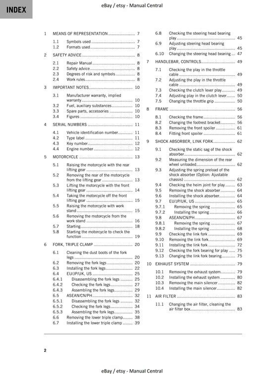 Husqvarna 2023 - Vitpilen 401 - Service Workshop Repair Manual