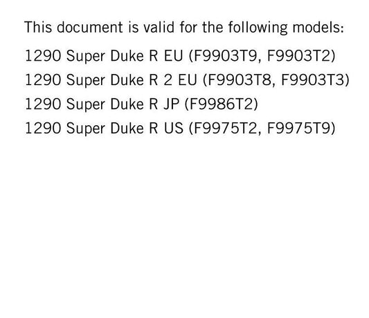 KTM 2020 - 1290 Super Duke R - Service Workshop Repair Manual