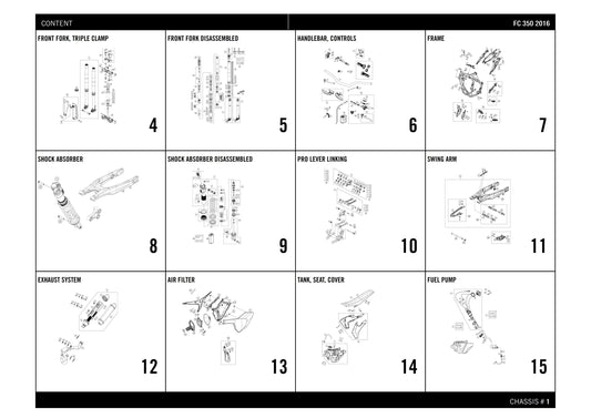 Husqvarna 2016 FC 350- Parts Manual Catalog