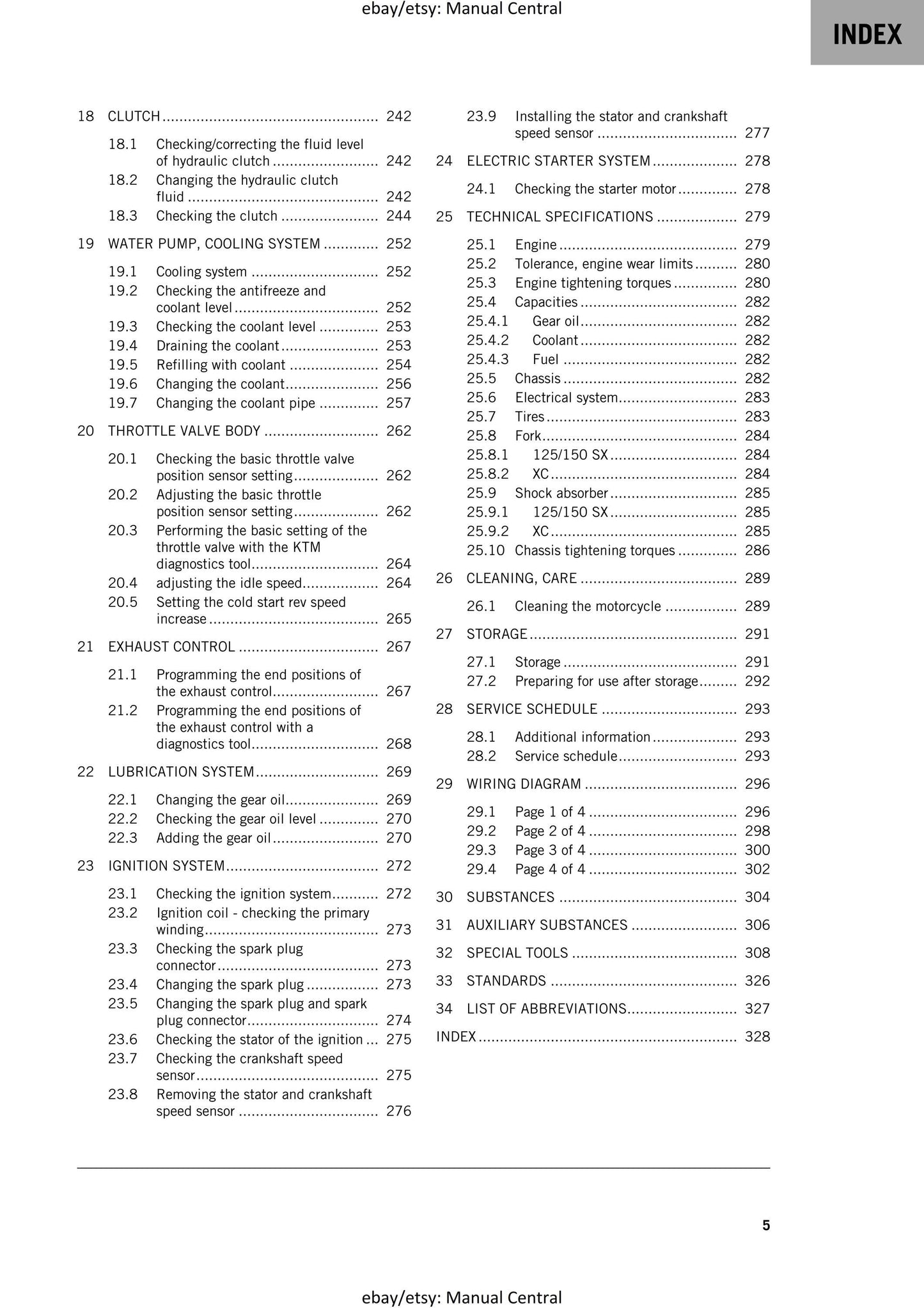KTM 2025 - 125 150 Sx Xc - Service Workshop Repair Manual