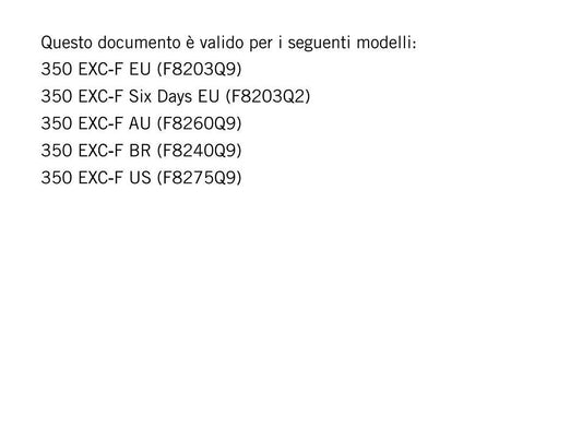 Italian Language - 2017 KTM - 350 EXC-F - Manuale Di Riparazione