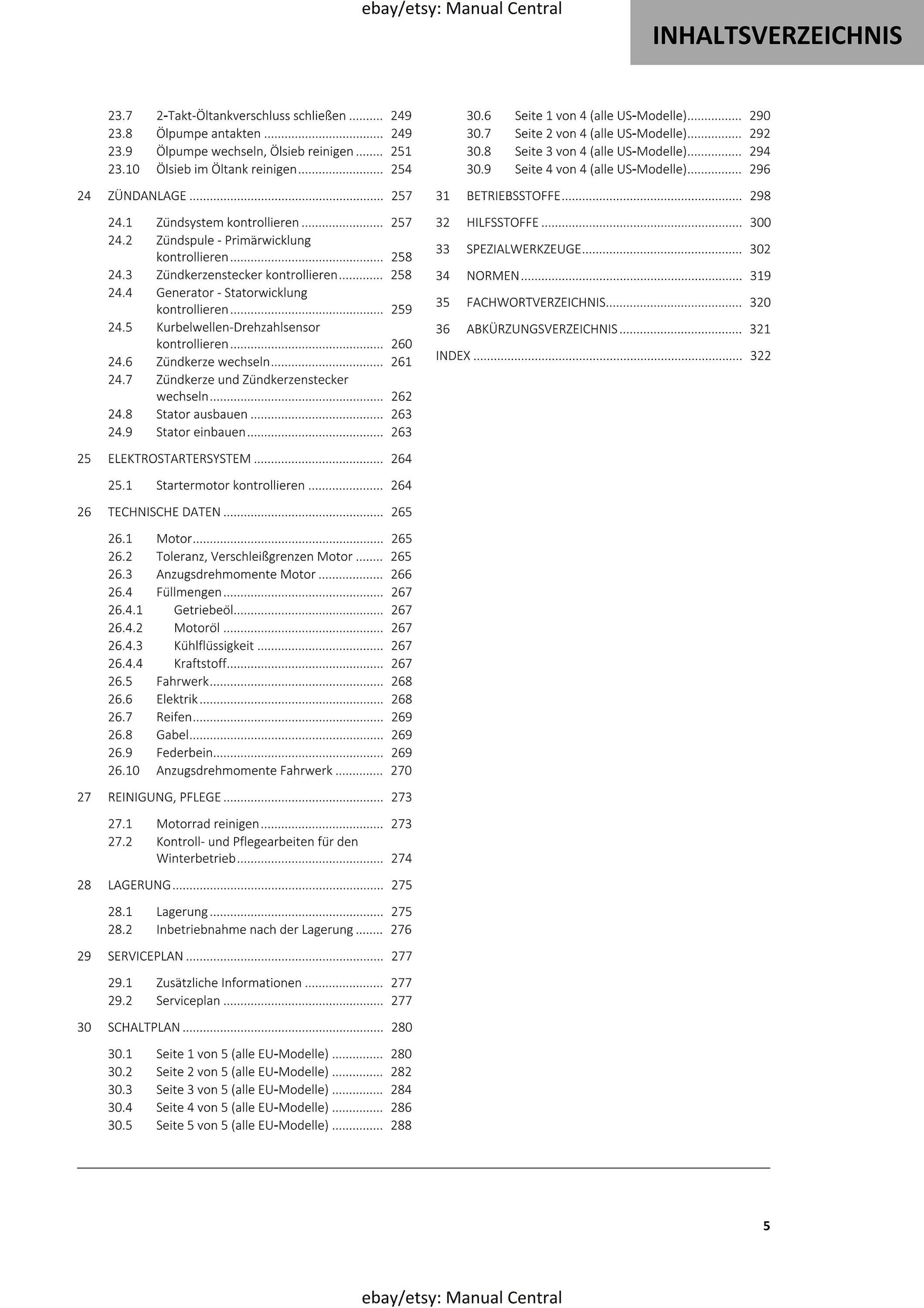 German Language - GASGAS 2024 - EC 250 300 - Reparaturanleitung - Service Workshop Repair Manual