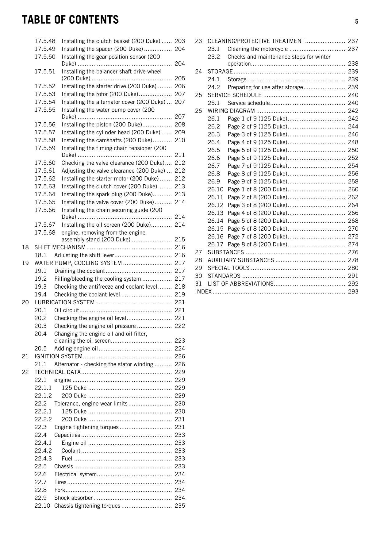 KTM 2015 - 125 200 Duke - Service Workshop Repair Manual