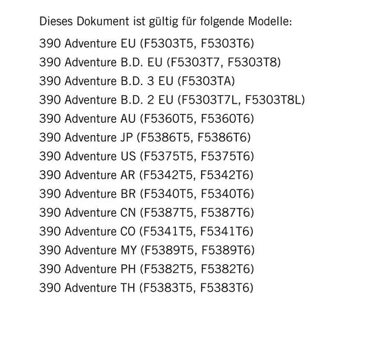German Language - KTM 2020 - 390 Adventure - Reparaturanleitung - Service Workshop Repair Manual