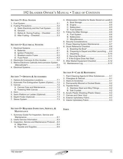 Baja Marine - 192 ISLANDER - Owners Manual