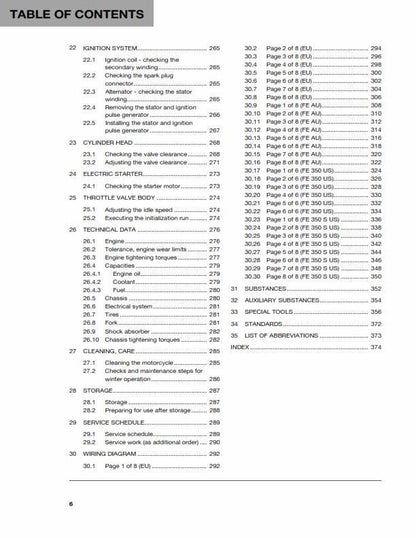 Husqvarna 2016 - FE 350 - Service Workshop Repair Manual