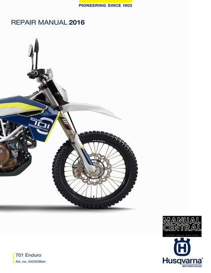 Husqvarna 2016 - 701 Enduro - Service Workshop Repair Manual