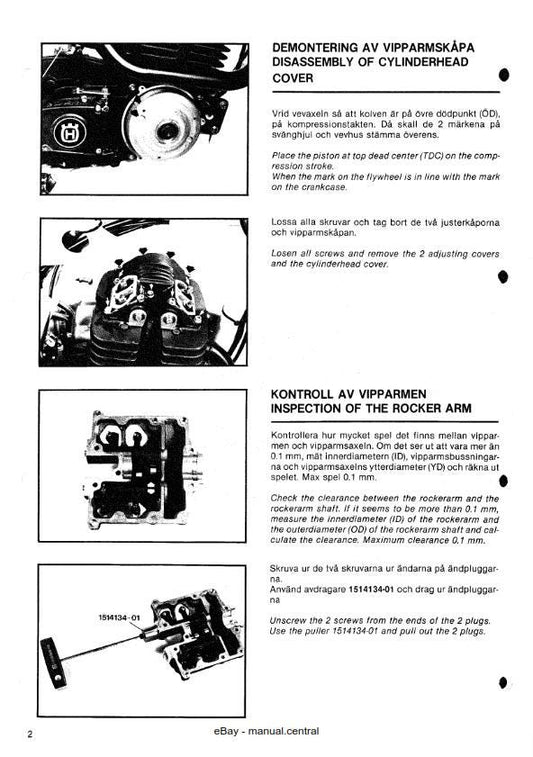 Husqvarna 1983  -4 Stroke Engine - Workshop Service Repair Verkstadshandbok -