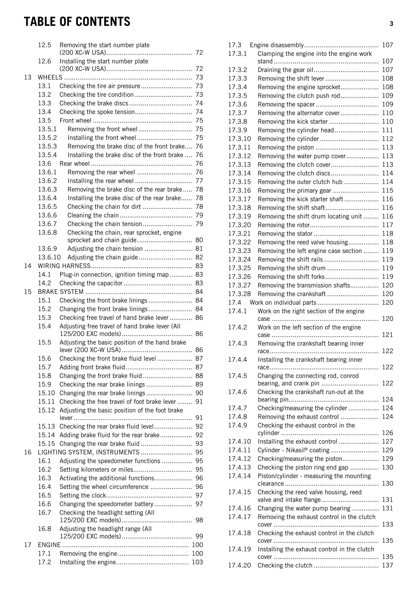 KTM 2012 - 125 200 Exc Six days Xc-w - Service Workshop Repair Manual