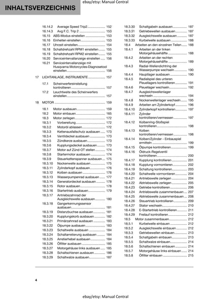 German Language - Husqvarna 2022 - Svartpilen 125- Reparaturanleitung