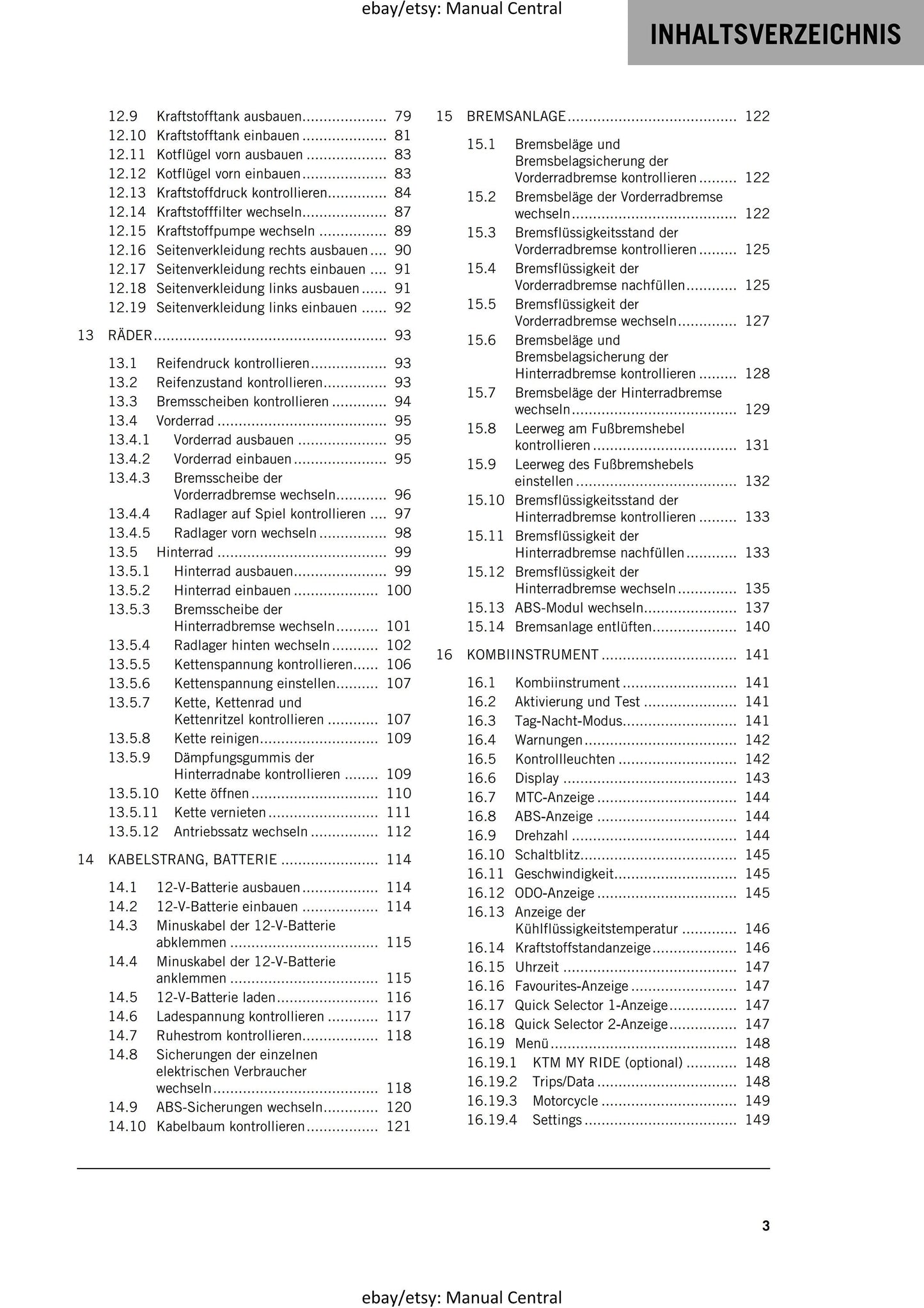 German Language - KTM 2022 - RC 390 - Reparaturanleitung - Service Workshop Repair Manual