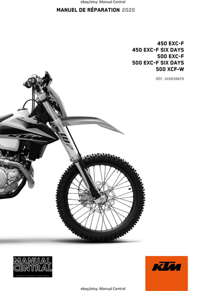 French Language - KTM 2020 - 450 500 XCF-W EXC-F Six Days - Manuel De Reparation -  Service Workshop Repair Manual