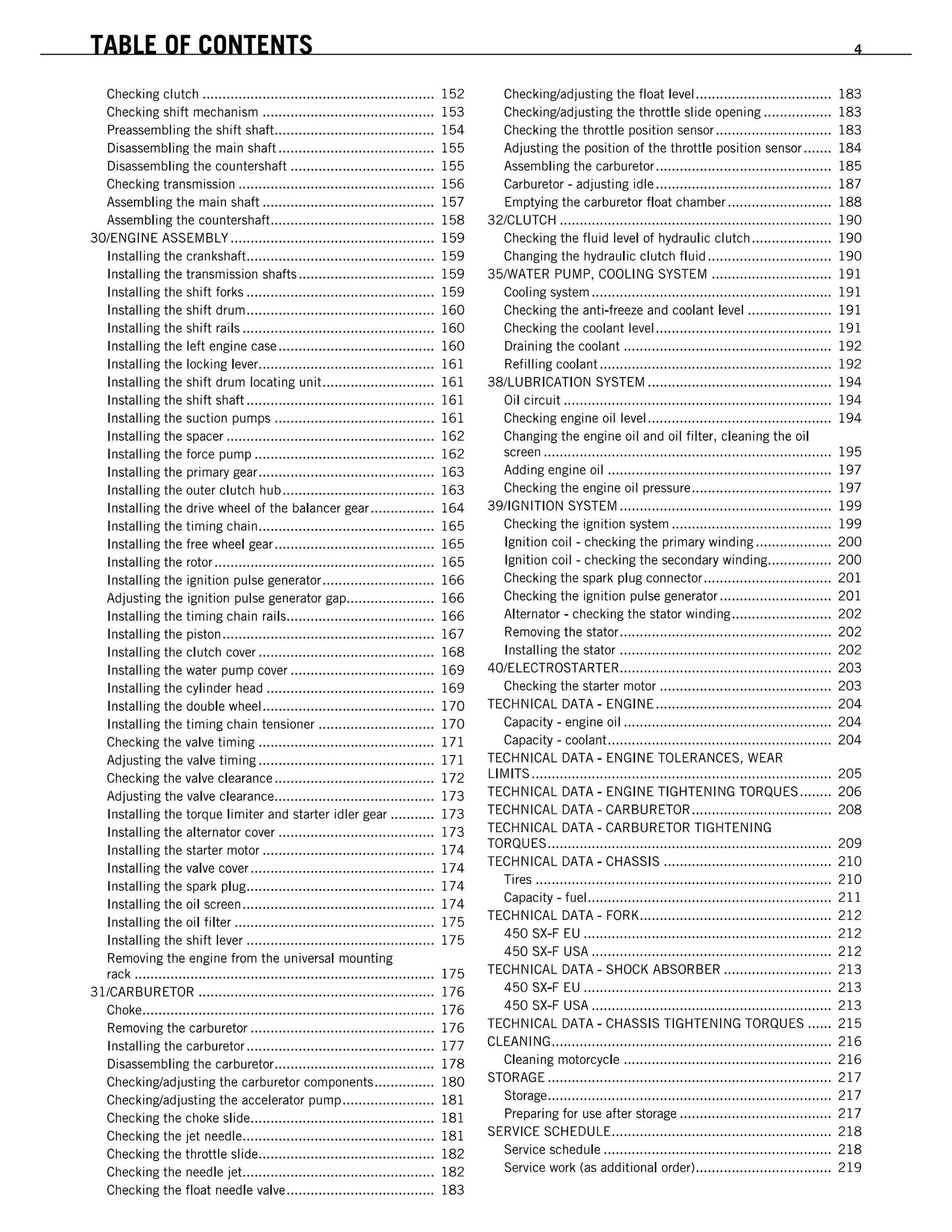 KTM 2011 - 450 Sx-f - Service Workshop Repair Manual