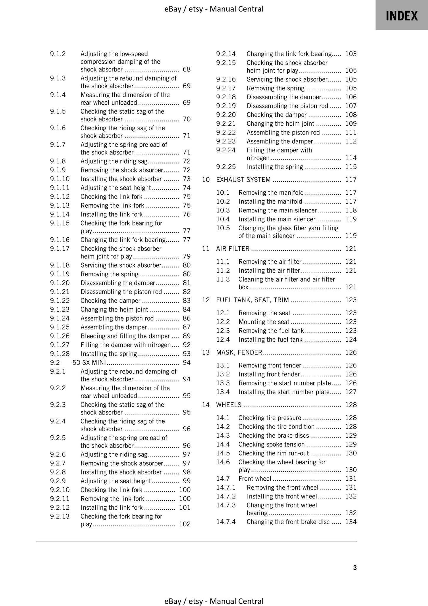 KTM 2022 - 50 SX Mini Factory Edition - Service Workshop Repair Manual