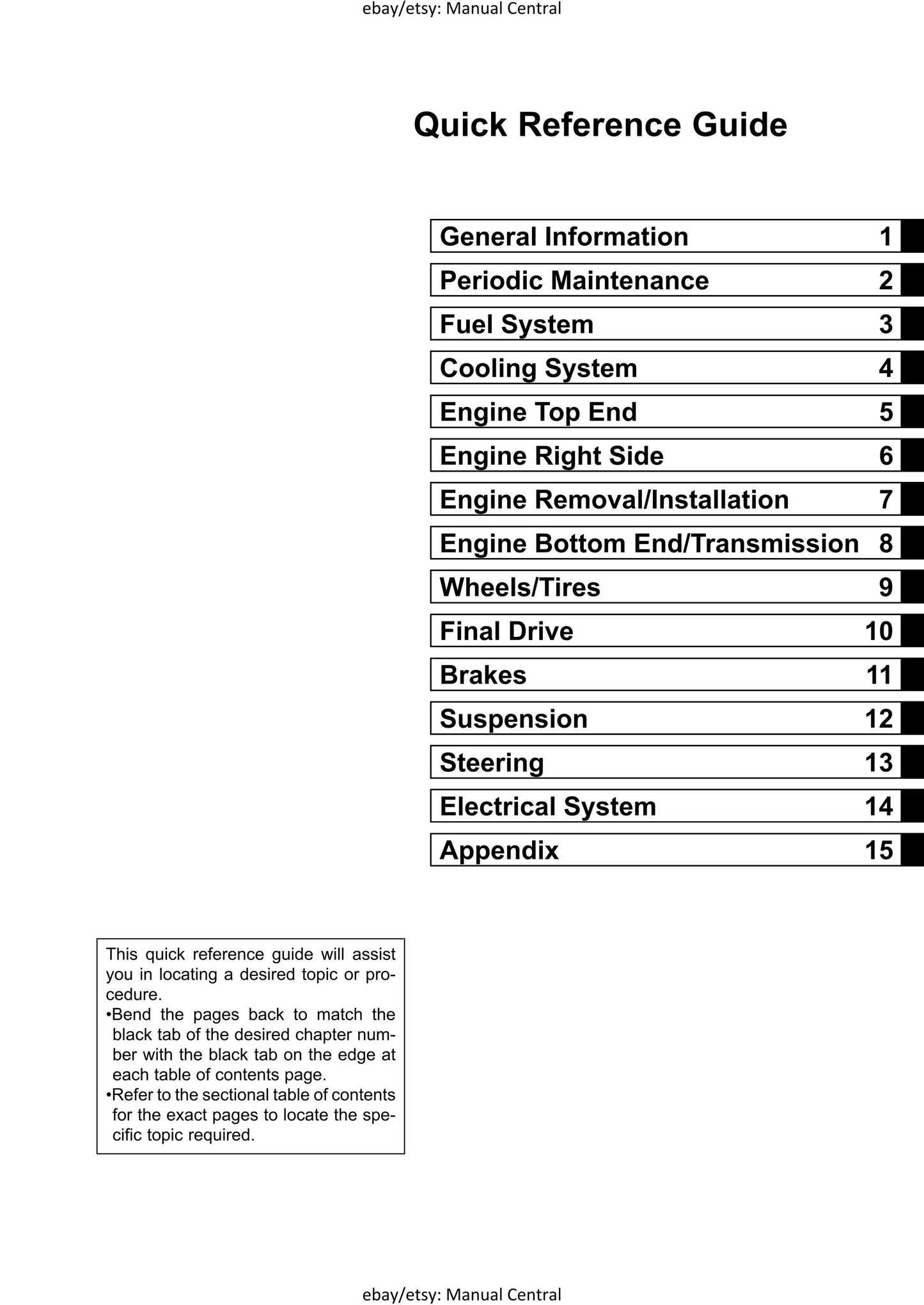Kawasaki KX125 - 2003 2004 2005 2006 2007 2008 - KX250 2003-2004 - Workshop Service Repair Manual