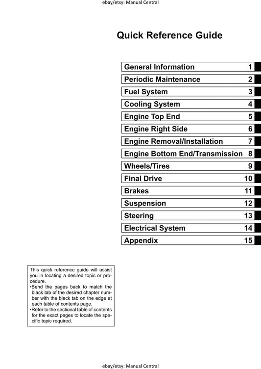 Kawasaki KX125 - 2003 2004 2005 2006 2007 2008 - KX250 2003-2004 - Workshop Service Repair Manual
