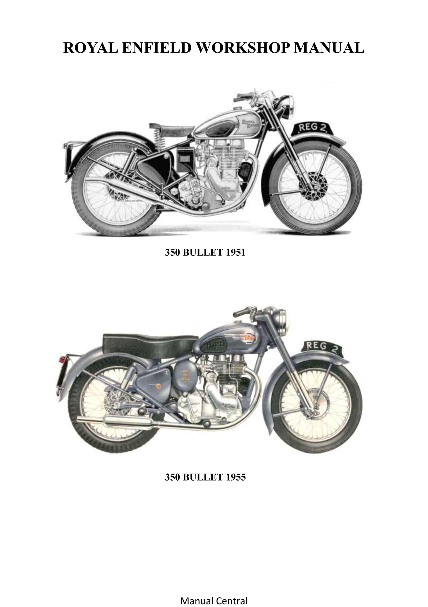 1949 to 1955 Royal Enfield 350 Bullet 1949-55, 500 Bullet 1953-55 - Workshop Service Repair Manual