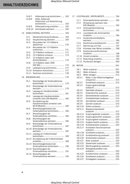 German Language - KTM 2018 - 250 300 Exc Xc-w Six Days - Reparaturanleitung - Service Workshop Repair Manual