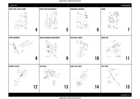 Husqvarna 2016 FC 250 - Parts Manual Catalog