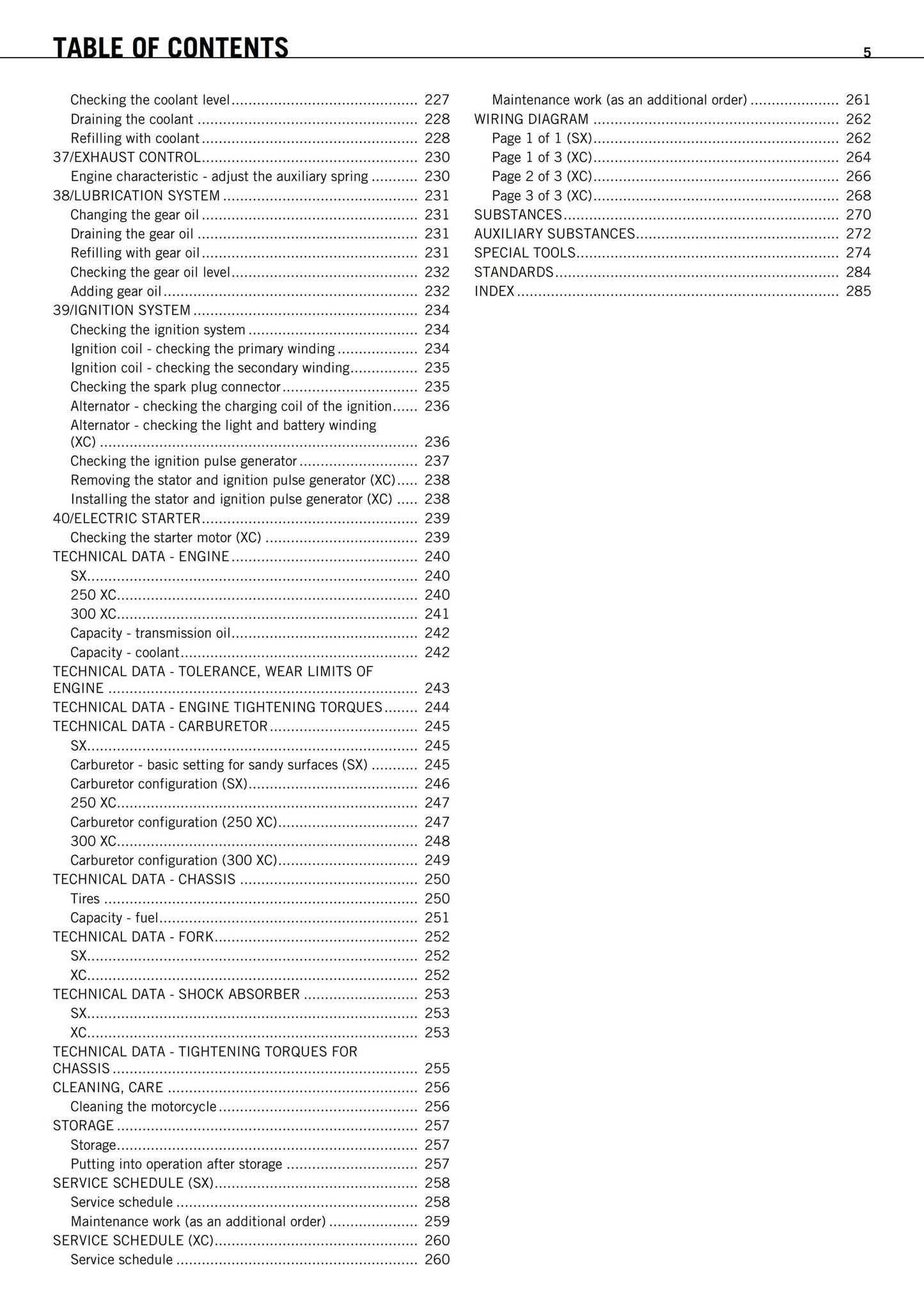 KTM 2011 - 250 300 SX XC - Service Workshop Repair Manual