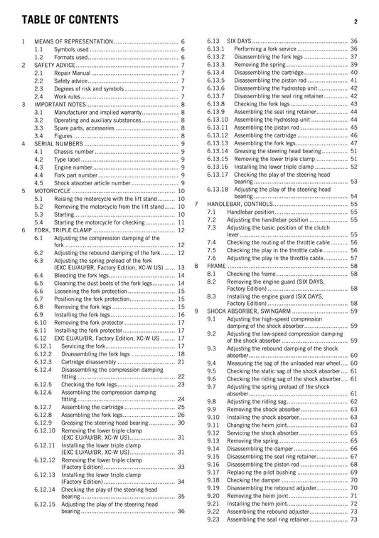 KTM 2015 - 250 300 Exc Six Days Factory Edition Xc-w - Service Workshop Repair Manual