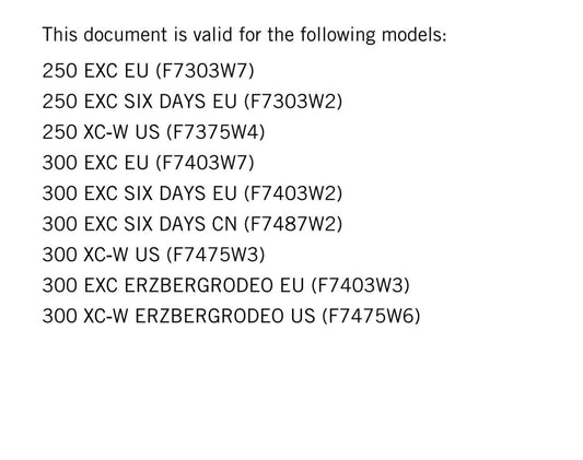 KTM 2023 - 250 300 Exc Six Days Xc-w Erzbergrodeo - Service Workshop Repair Manual