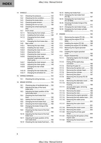 Husqvarna 2023 - TC 50 MINI - Service Workshop Repair Manual