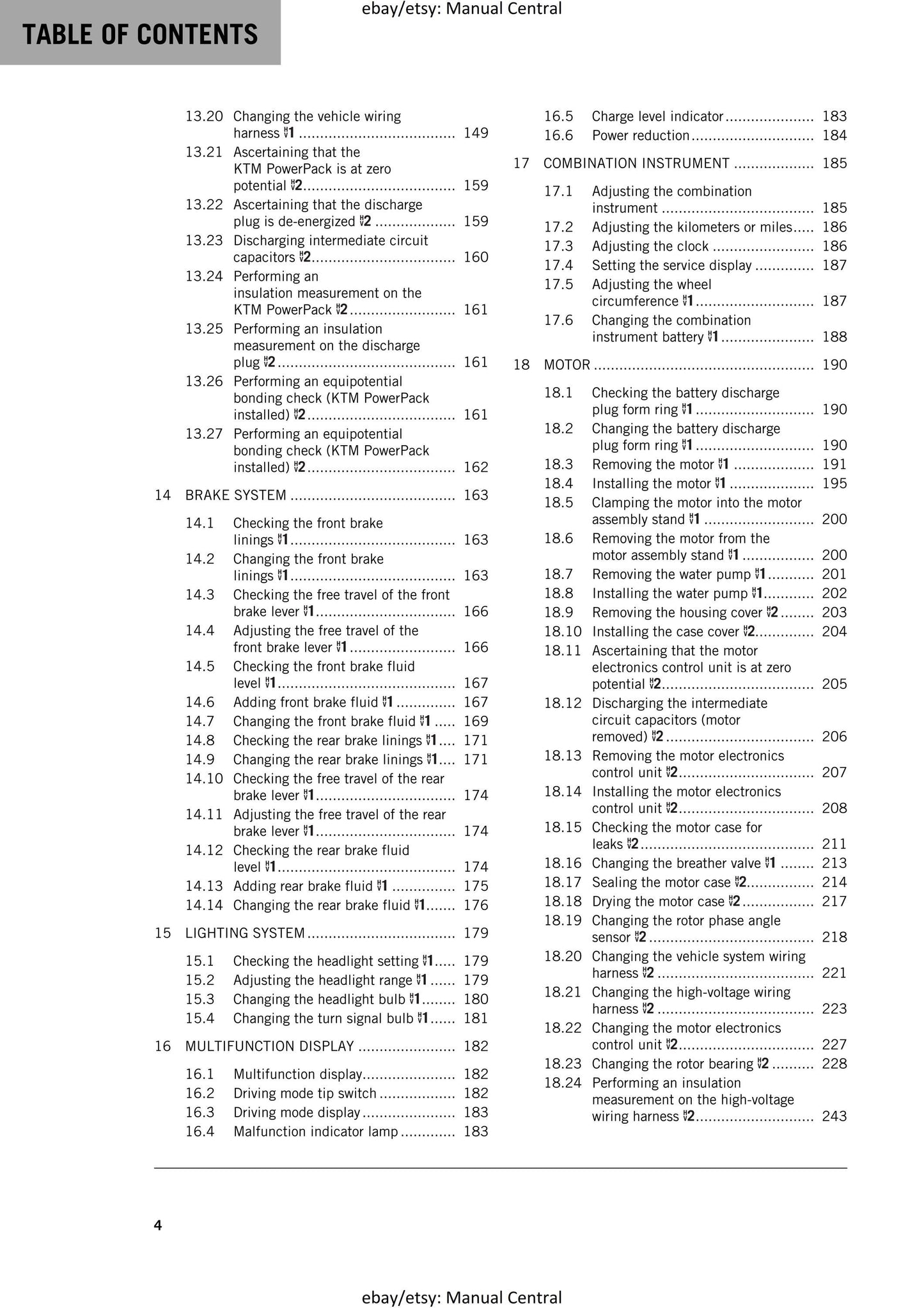 KTM 2017 - Freeride E-XC - Service Workshop Repair Manual