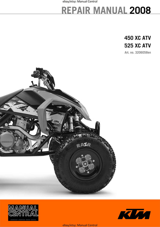 KTM ATV 2008 - 450 525 Xc Atv - Service Workshop Repair Manual