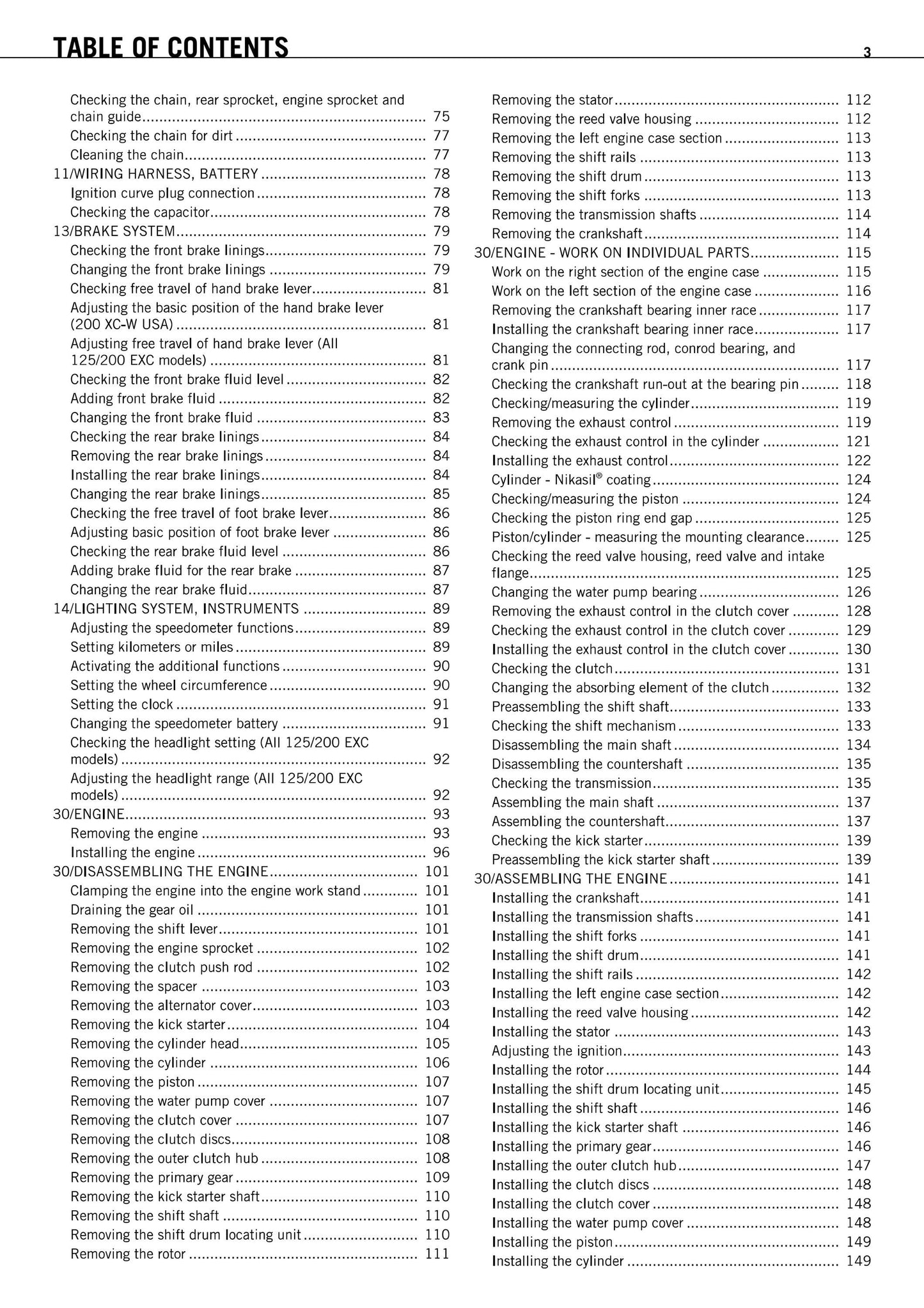 KTM 2011 - 125 200 Exc Six Days Factory Edition Xc-w - Service Workshop Repair Manual