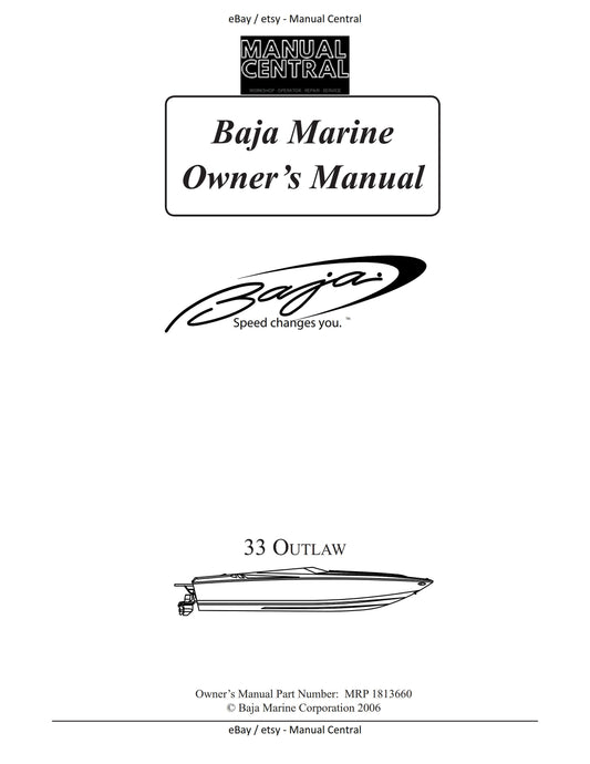 Baja Marine - 33 Outlaw - Owners Manual