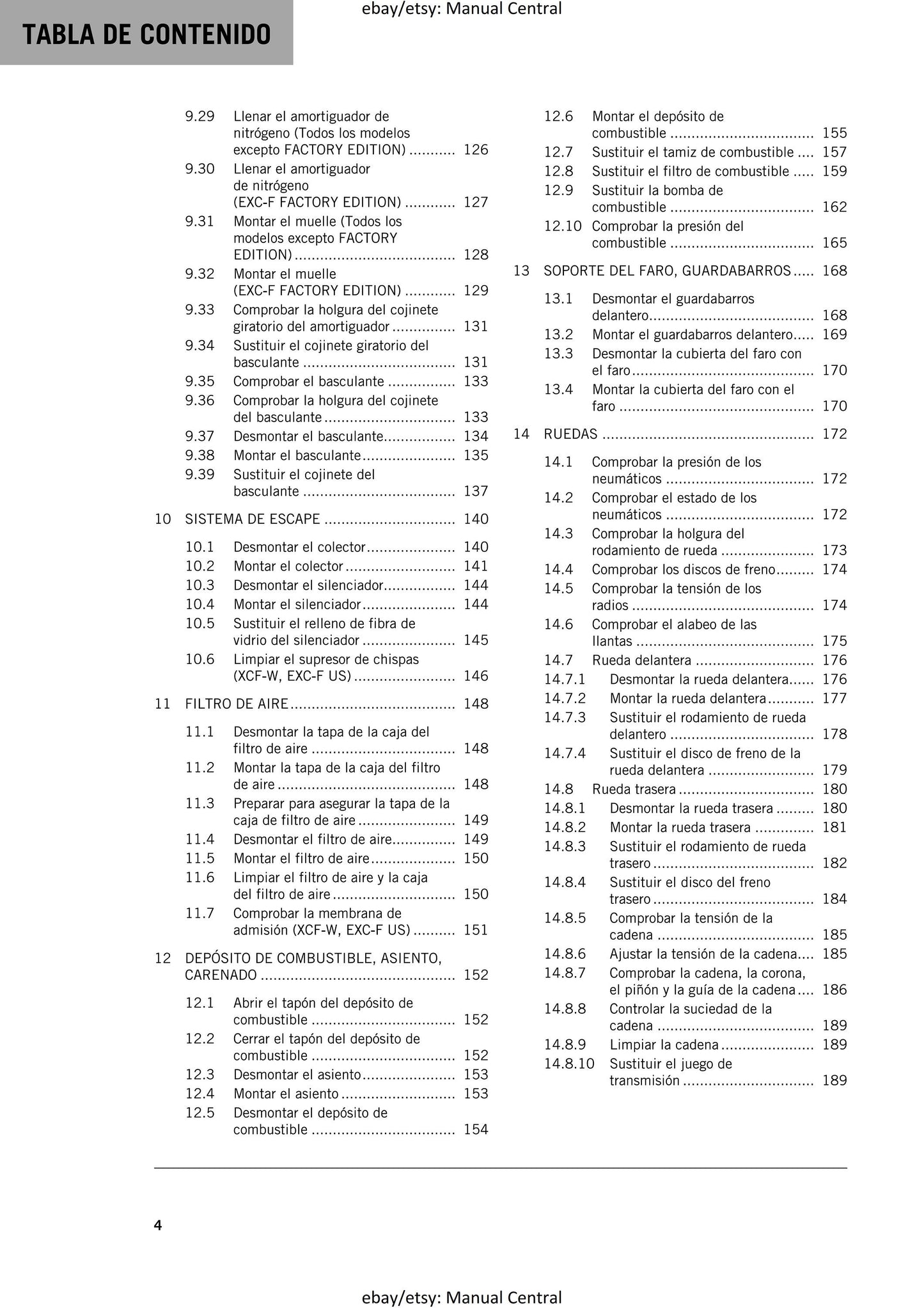 Spanish Language - KTM 2022 - 350 Xcf-w Exc-f Six Days Factory Edition - Manual de Reparacion