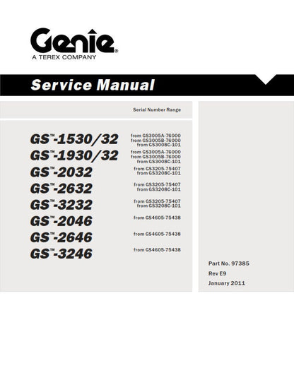 Genie - Service Manual - Gs-1530 Gs-1532 Gs-1930 Gs-1932 Gs-2032 Gs-2632 Gs-3232 Gs-2046 Gs-2646 Gs-3246 Gs-47047