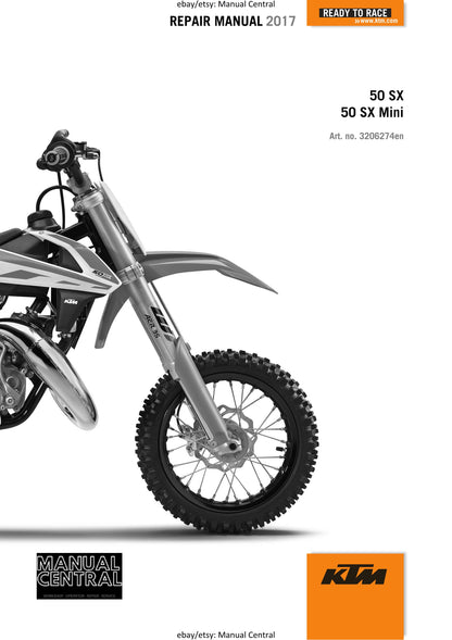 KTM 2017 - 50 SX Mini - Service Workshop Repair Manual