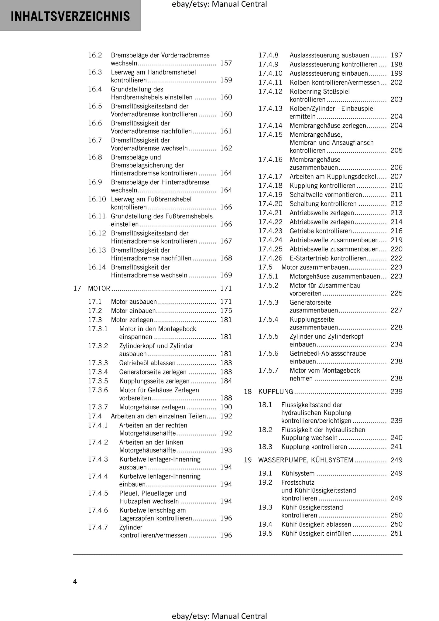 German Language - KTM 2023 - 250 300 Sx Xc - Reparaturanleitung - Service Workshop Repair Manual