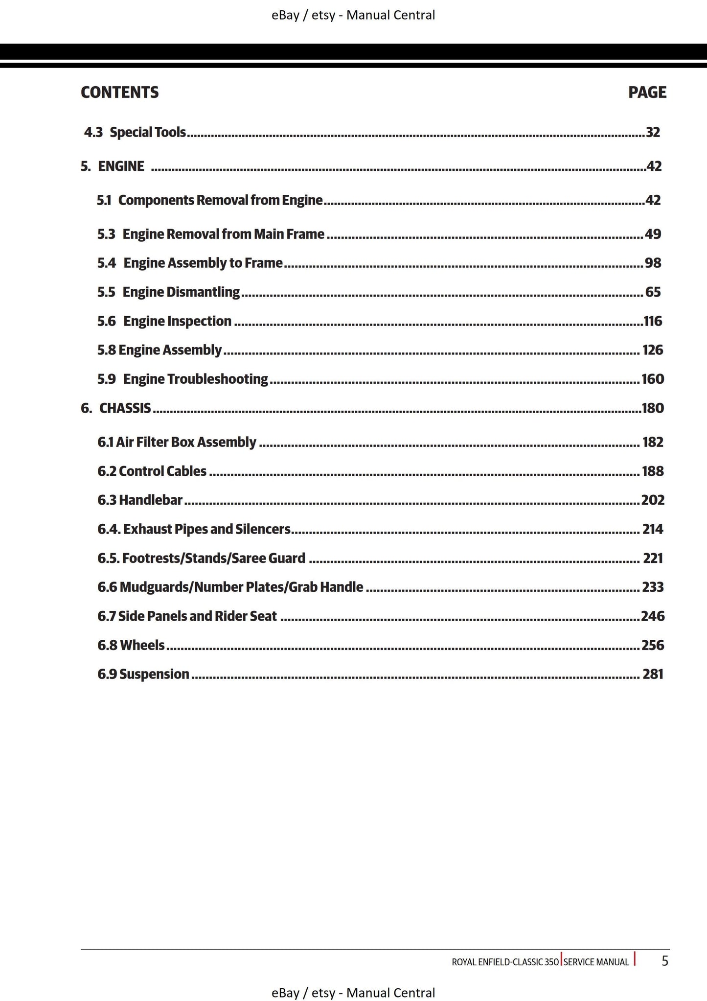 Royal Enfield - Classic 350 J Platform - Euro V -  Service Workshop Repair Manual 2021 Edition