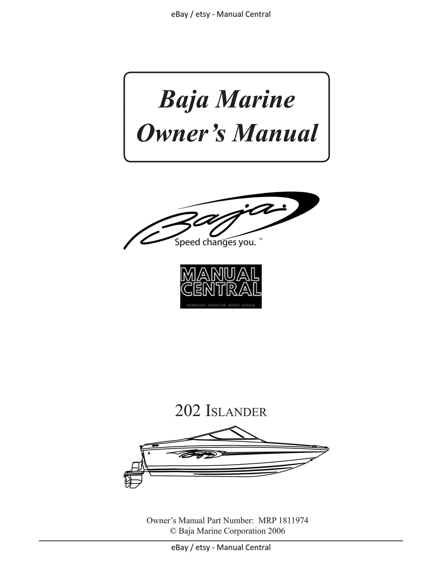 Baja Marine - 202 ISLANDER - Owners Manual