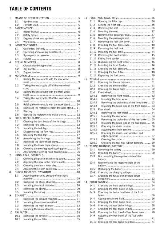 KTM 2011 - 125 Duke EU DE - Service Workshop Repair Manual