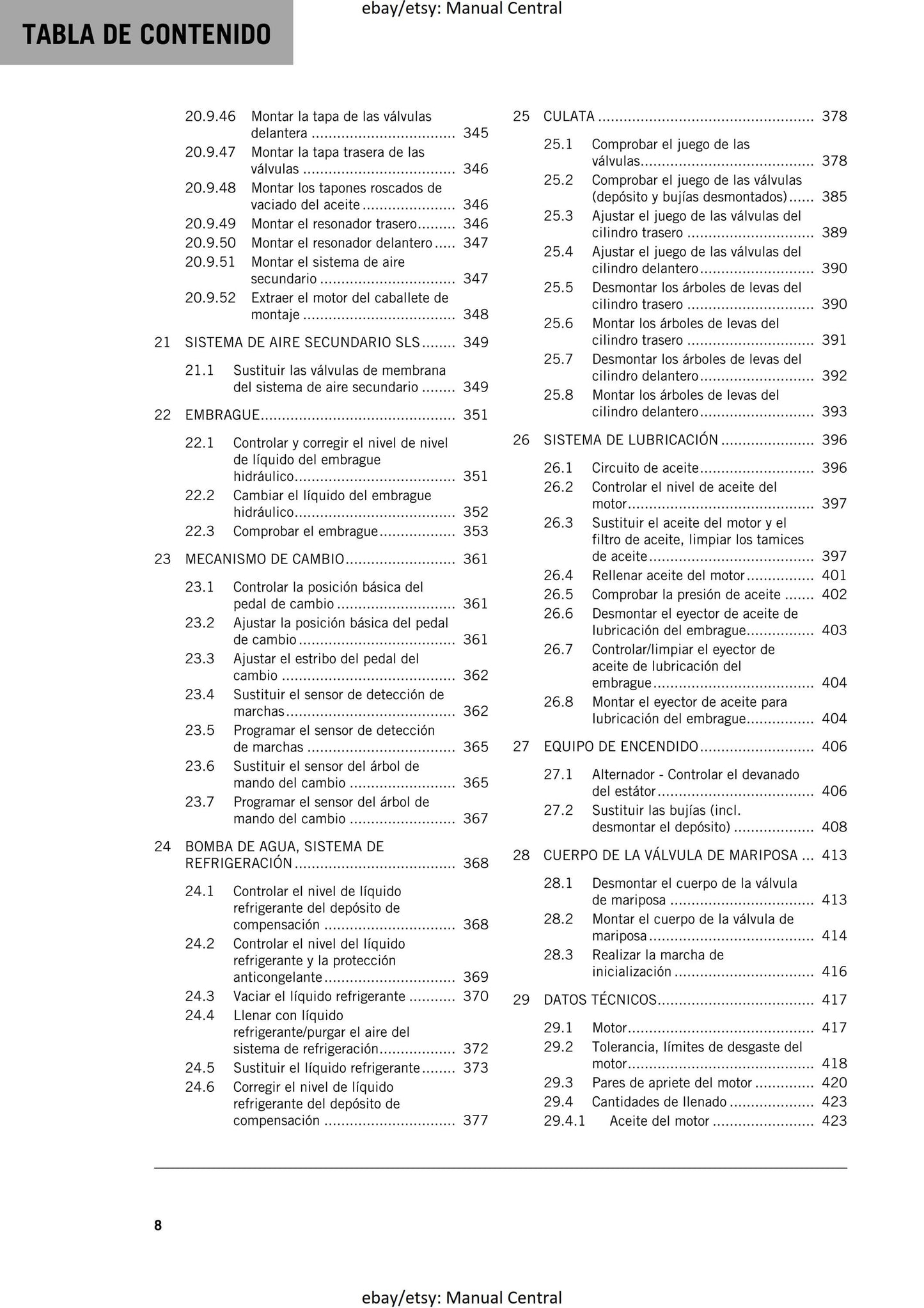 Spanish Language - KTM 2021 -1290 Super Adventure S - Manual de Reparacion