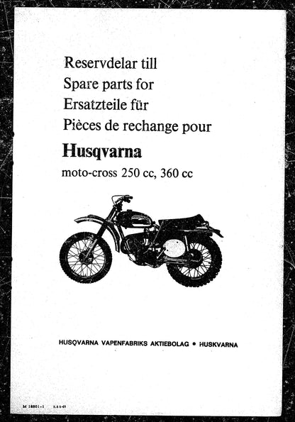 Husqvarna 1966 1967 Motocross 250 - 1967 Motocross 360 - Parts Manual