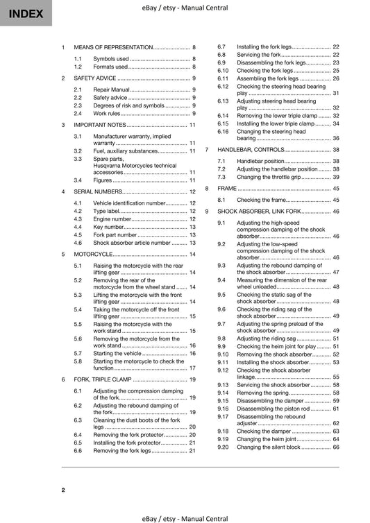Husqvarna 2021 - 701 Supermoto Eu Edition - Workshop Service Repair Manual
