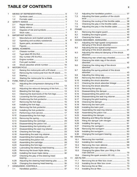 Husqvarna 2015 - FE 250 - Service Workshop Repair Manual
