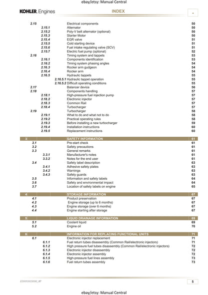 Kohler Diesel - KDI 1903 2504 TCR - Workshop Service Repair Manual