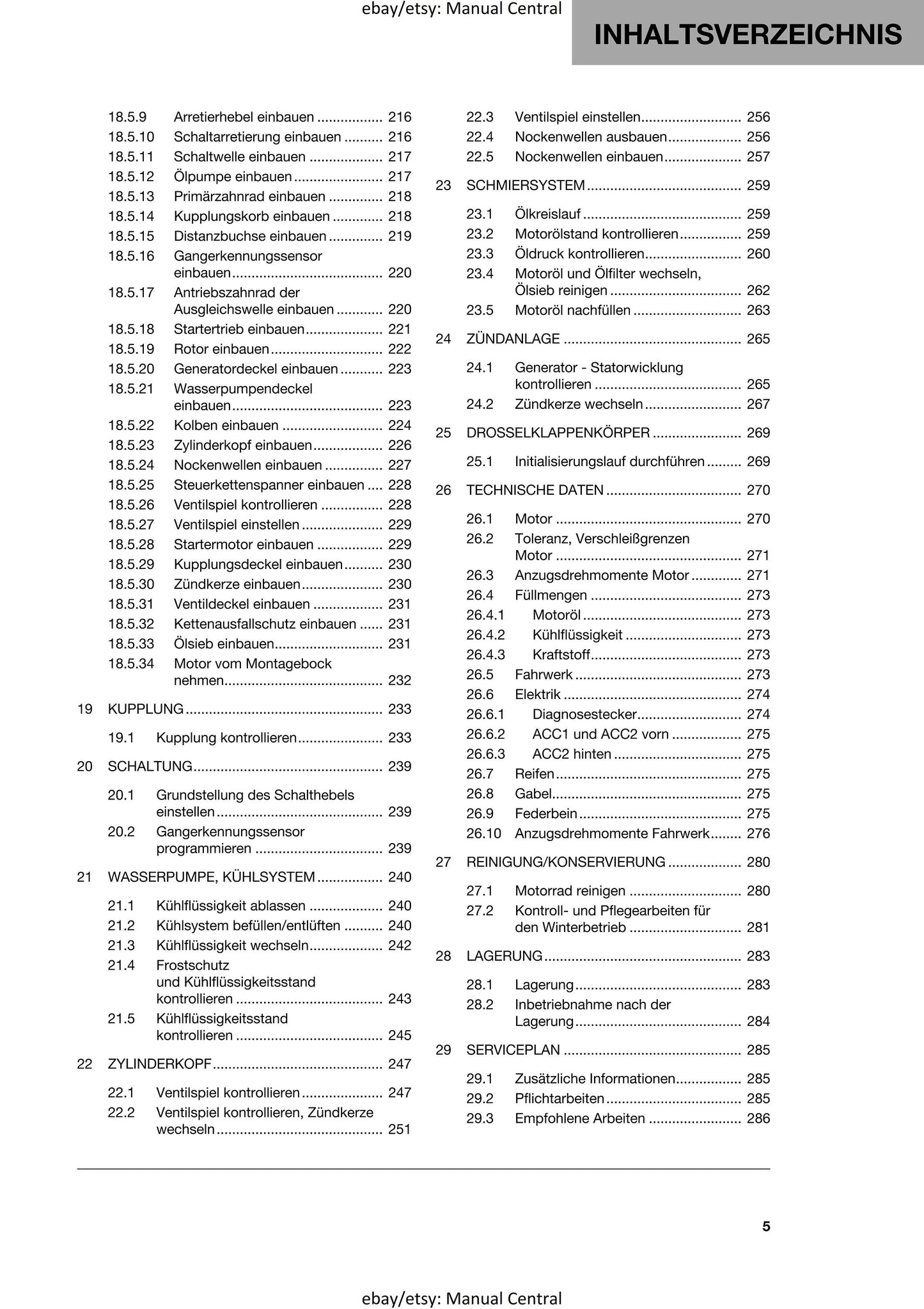 German Language - Husqvarna 2022 - Svartpilen 125- Reparaturanleitung