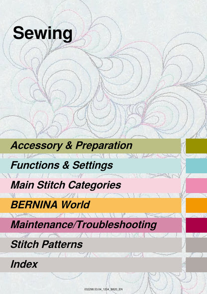 Bernina 820 B820 Instruction User Manual