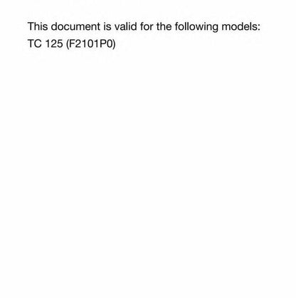 Husqvarna 2016 - TC 125 - Service Workshop Repair Manual