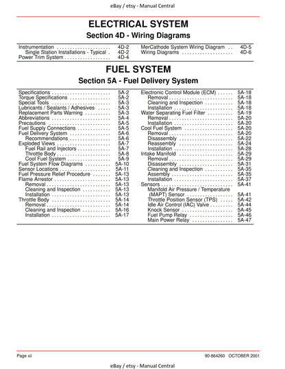 Mercury Mercruiser Service Manual 31- 5.0L 5.7L 6.2L Mpi Gasoline Engine