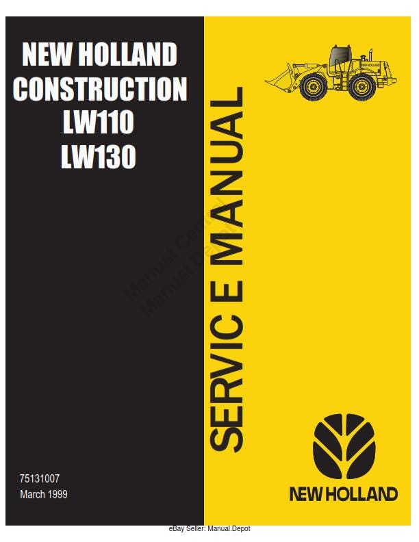 New Holland - LW110 LW130 - Workshop Service Repair Manual