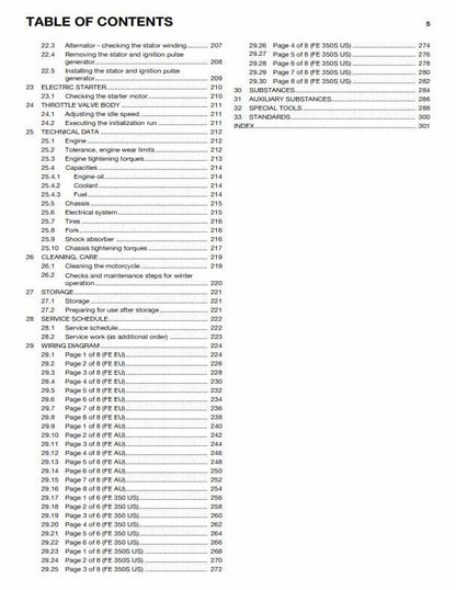 Husqvarna 2015 - FE 350 350s- Service Workshop Repair Manual
